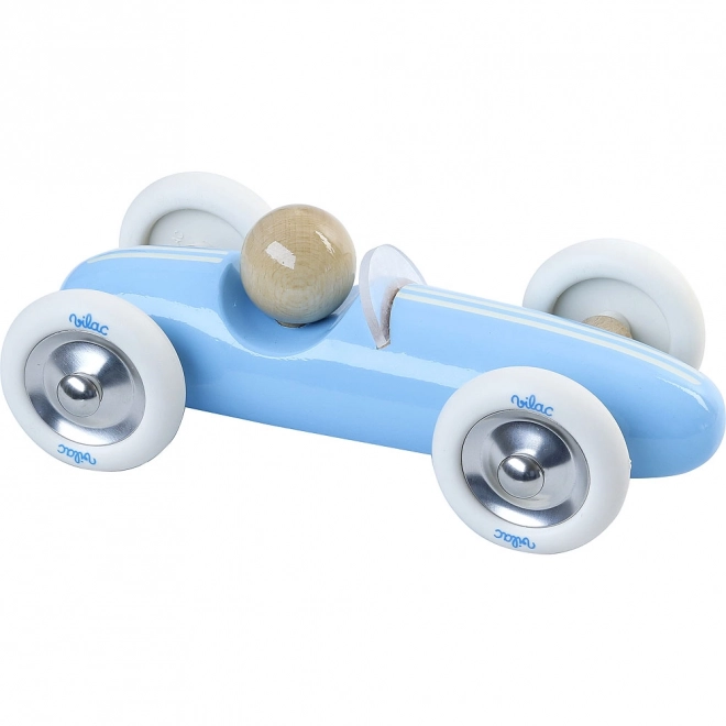 Wooden Vintage Race Car Light Blue