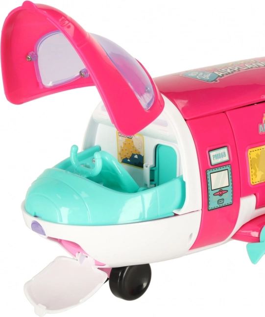 Aereo per bambole 2 in 1 con accessori rosa