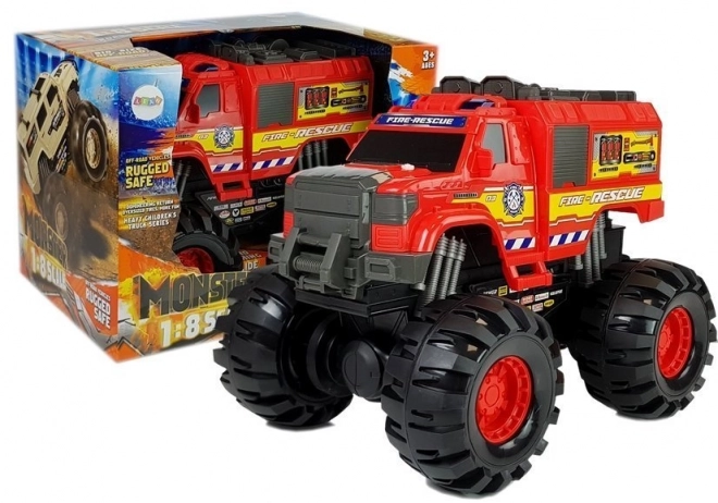 Large Fire Truck Toy with Big Wheels 1:8 Scale