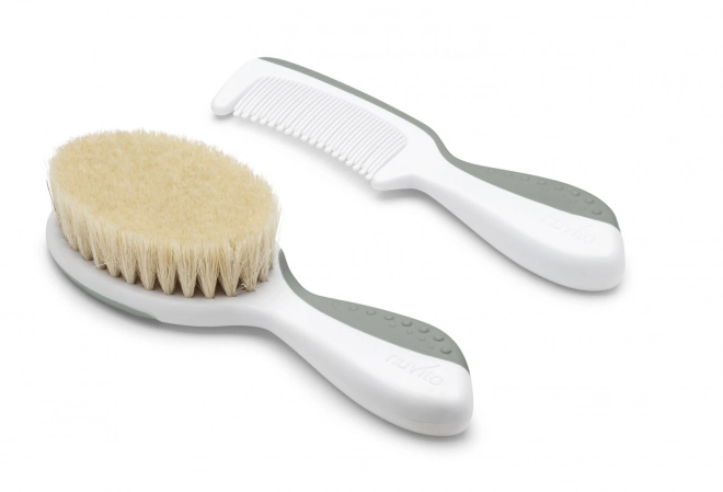 Baby Hair Brush Set in Sage Green