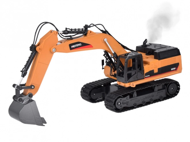 Remote Control Excavator Toy with LED, Sound, and Smoke Effects