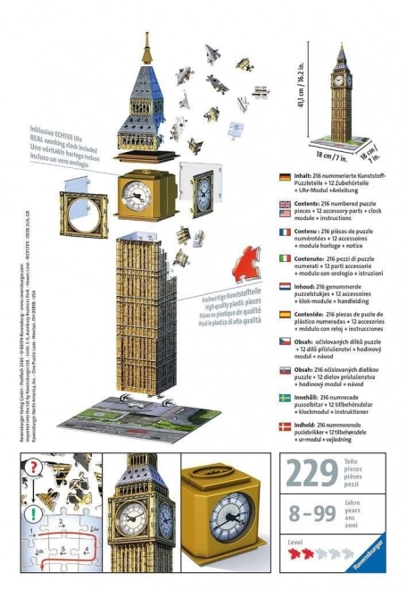 Ravensburger 3D Big Ben Puzzle with Clock