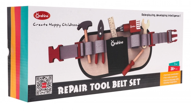 Wooden Tool Set with Adjustable Belt for Kids