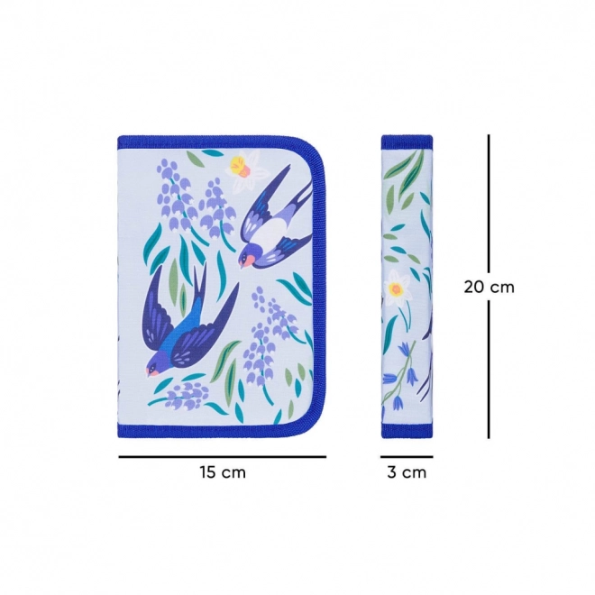 Astuccio scolastico monopiano con rondini
