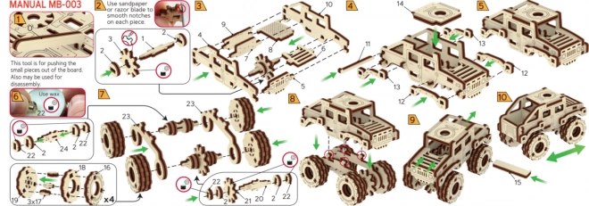 Wooden 3D Monster Truck Puzzle