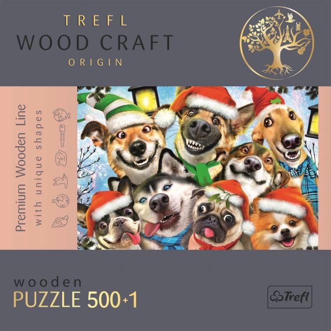 Trefl Wood Craft Origin Christmas Dogs Puzzle