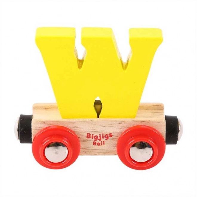 Wooden Alphabet Train Car - W