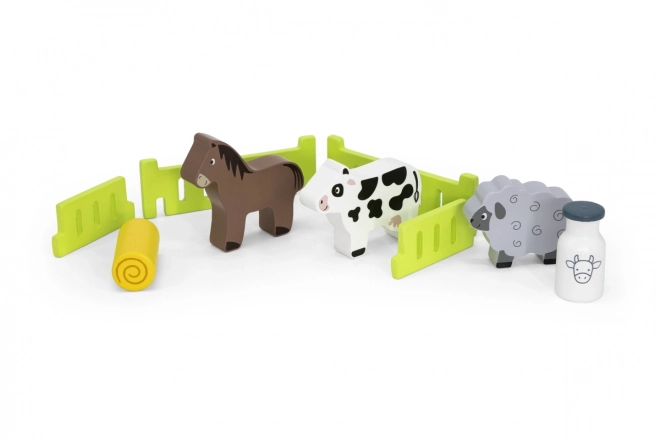 Wooden Tractor with Animals