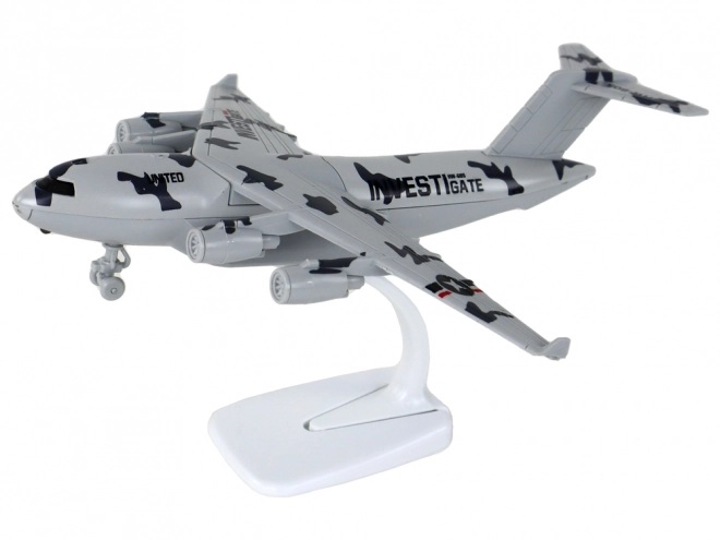 Gray Military Model Airplane with Sound and Light Effects