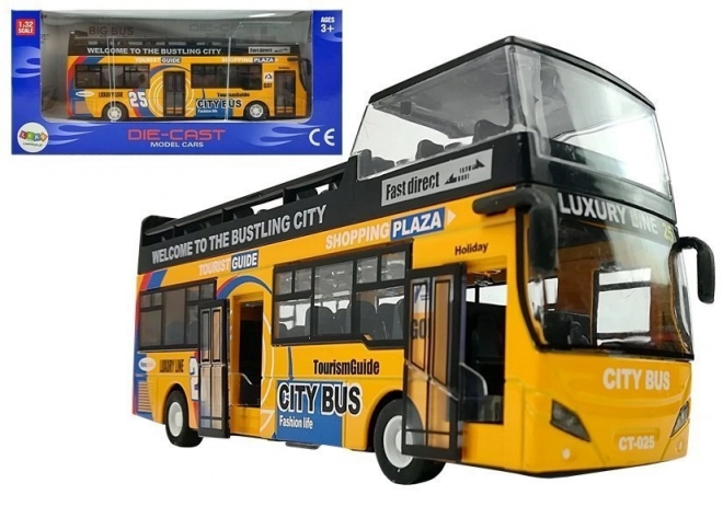 Double-Decker Bus with Sound and Opening Doors Yellow