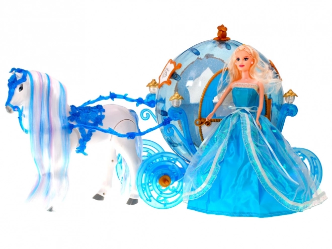 Cinderella Carriage with Horse and Doll in Ball Gown