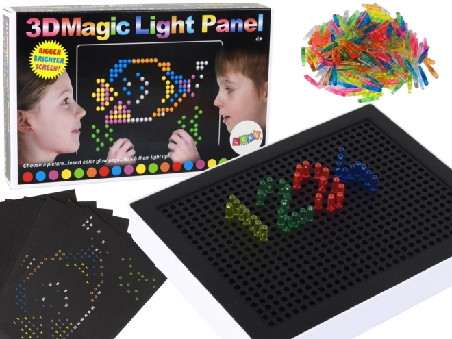 3D Illuminated Educational Magic Board with Peg Set