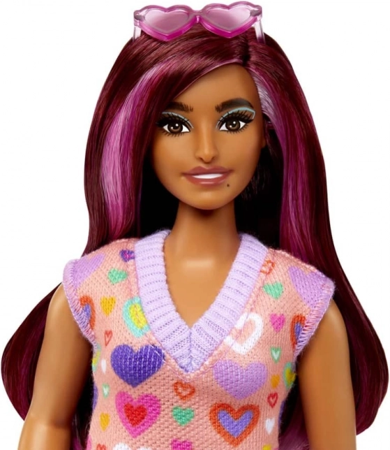 Long hair with pink highlights