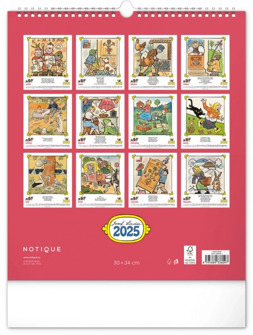 Children's Wall Calendar with Josef Lada Illustrations 2025