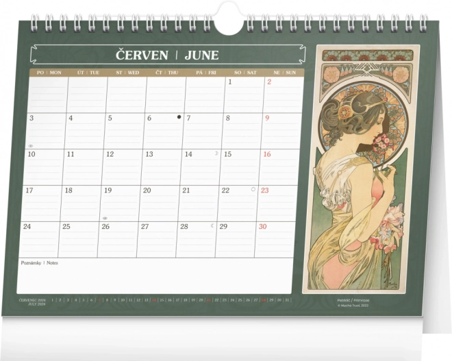 Alfons Mucha 2024 Desk Calendar