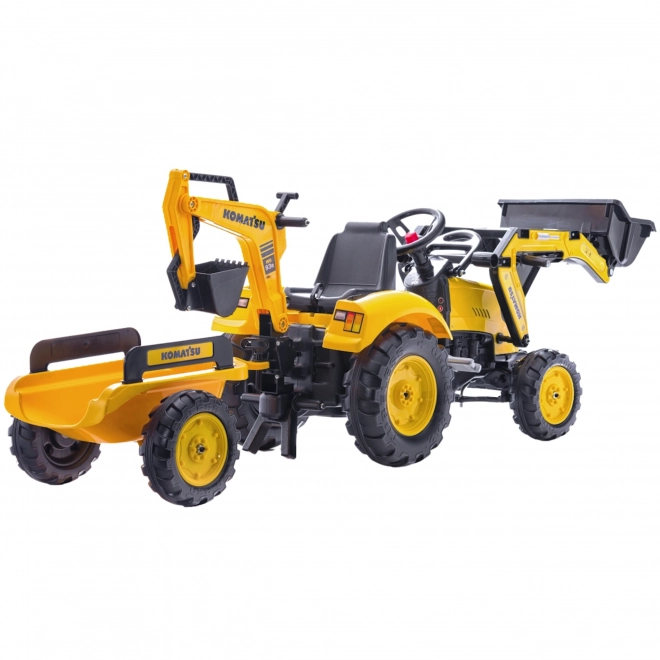 Pedal Tractor Komatsu with Front and Rear Bucket and Roller