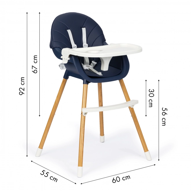 2-in-1 Feeding Chair Dark Blue