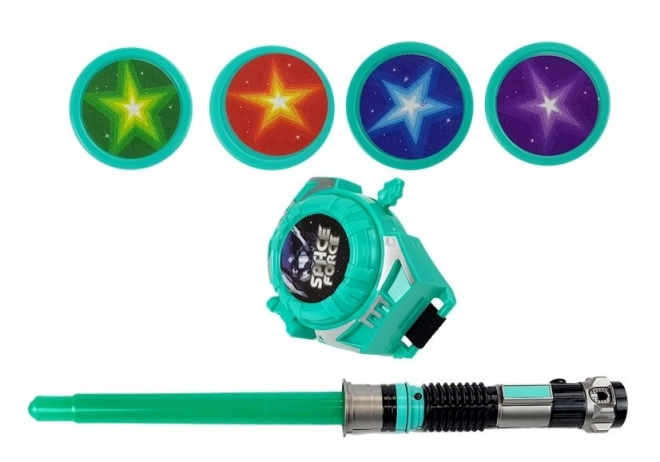 Laser Gun Lightsaber Disk Launcher Set