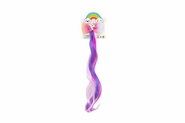 Hair Clip Bow with Unicorn and Rainbow Hair Extension