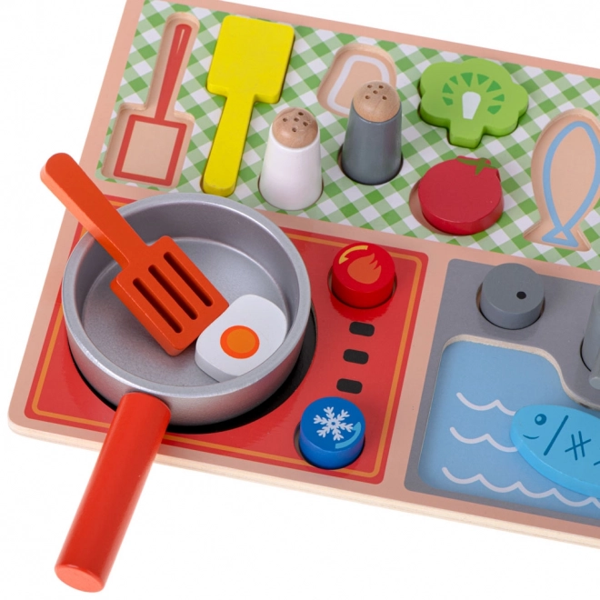 Wooden Children's Kitchen Set with Stove and Sink