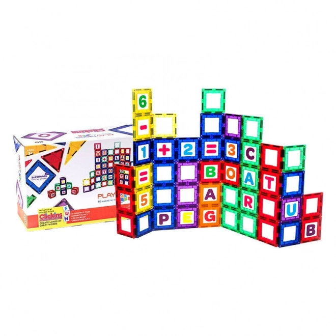 Magnetic Building Blocks Playmags Set 80 Pieces