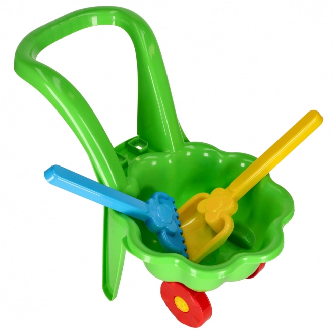 Green Garden Wheelbarrow Set for Kids