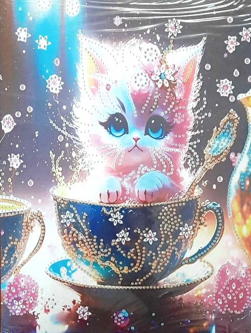 Diamond Painting Kit - Kitten in a Teacup