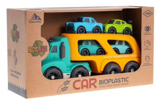 Interactive BIOplastic Tow Truck and Cars for Kids