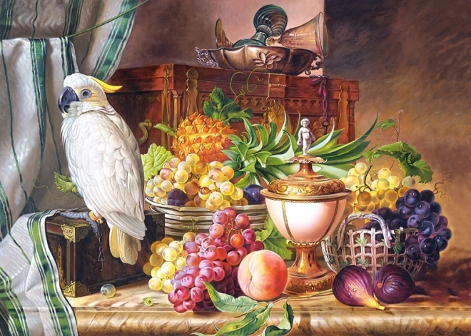 Puzzel 3000 stukjes Stilleven met papegaai, Josef Schuster