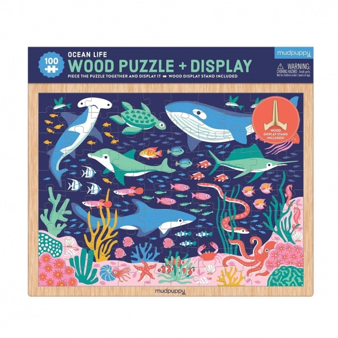 Wooden Puzzle Ocean Life with Stand