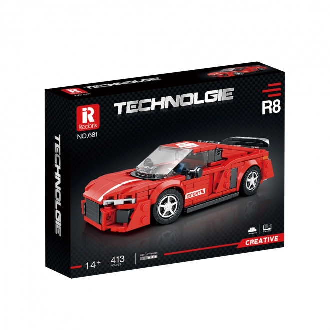 Red Sports Car Building Blocks Set