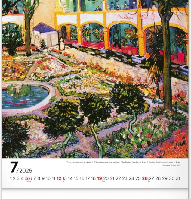 Calendario da parete Vincent van Gogh 2026