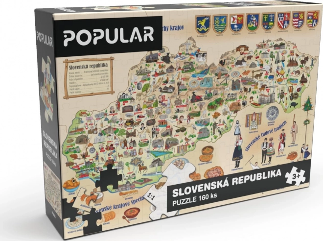 Popular Puzzle Map of Slovakia 160 Pieces