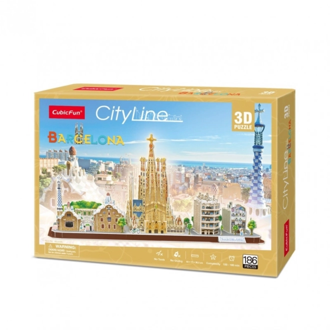 Cubicfun 3d Puzzle Barcelona Cityline Panorama