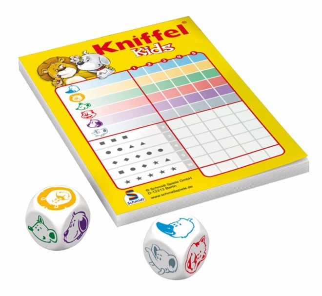 SCHMIDT Dětská hra s kostkami Kniffel Kids v plechové krabičce