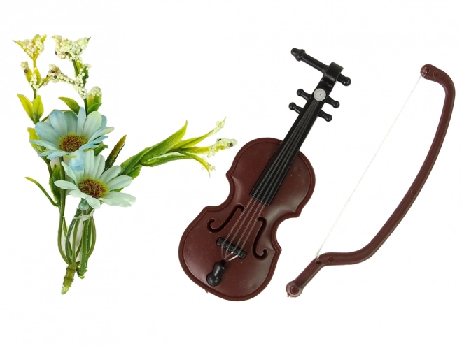 Emily Doll with Violin and Flowers