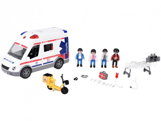 interactive ambulance play set with stretcher and sound