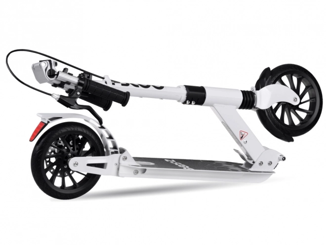 Large Foldable City Scooter with Suspension and Brakes – White