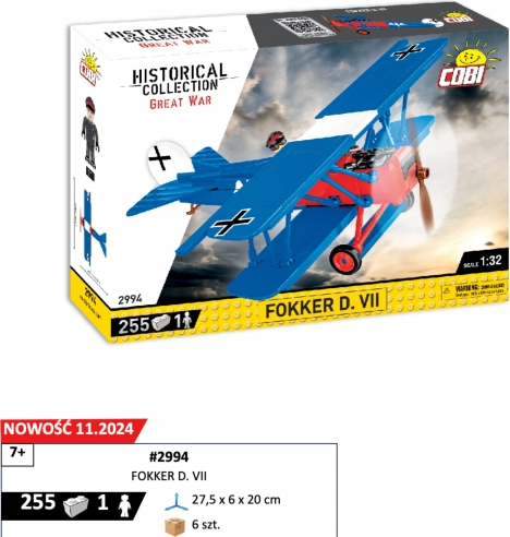 COBI Building Set Fokker D.VII – historic aircraft model 1:32
