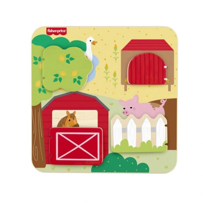 Fisher-Price Wooden Hide-and-Seek Game with Animals
