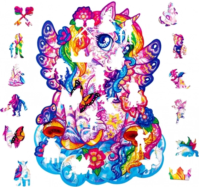 Wooden Colorful Puzzle - Fairy Tale Unicorn