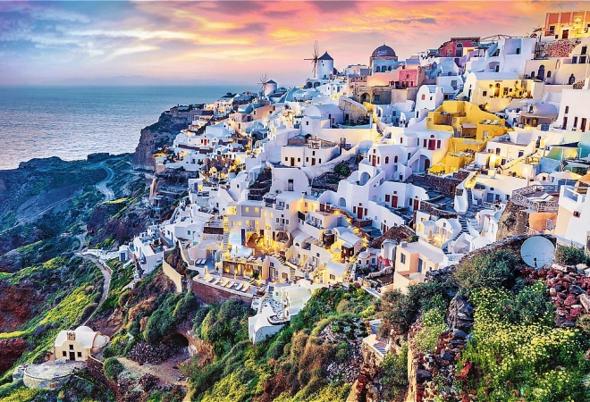 Trefl 2-in-1 Puzzle Set Beautiful Island of Santorini, Greece