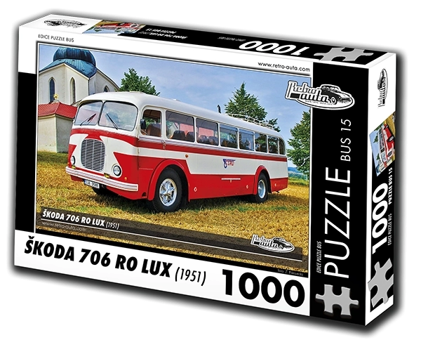 Retro Cars Puzzle Škoda 706 RO Lux Bus 1000 Pieces