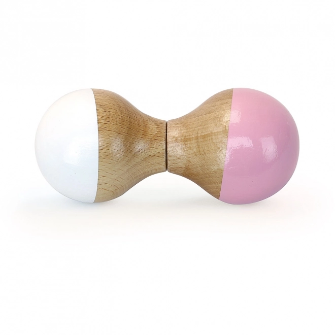 Vilac wooden rattle pink and white