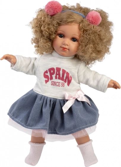 Realistic Doll Llorens Elena with Soft Textile Body - 35 cm