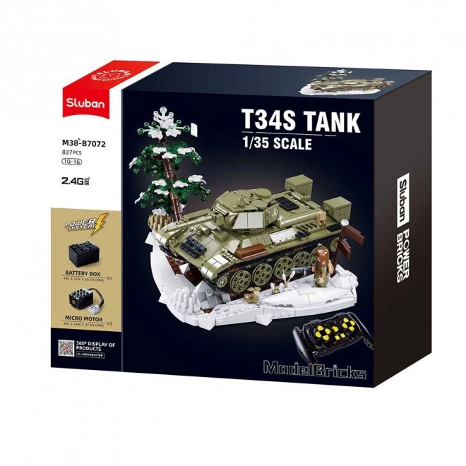 Sluban Remote Control T34/76 Tank Building Set