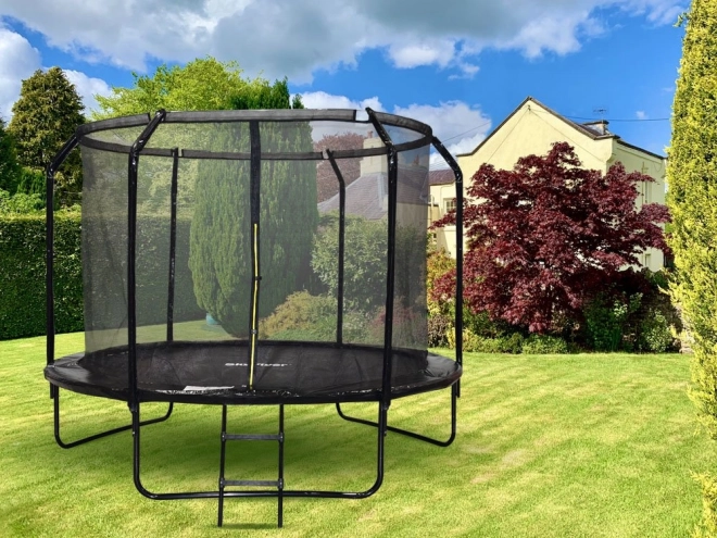 Outdoor trampoline with ladder