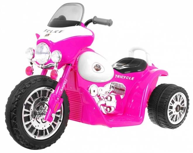 Children's Battery Operated Chopper Motorcycle Pink with 3 Wheels, Sounds, LED Lights