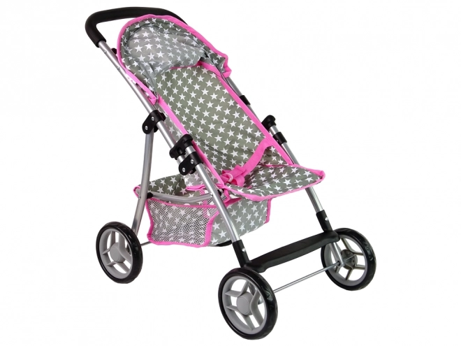 Doll Stroller Pink with Stars