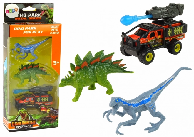 Dinosaur Figurine Set with Car and Rocket